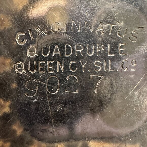Antique Queen City Silver‎ Co 9027 Quadruple Plate Sterling Cincinnatus Etched - Picture 3 of 16